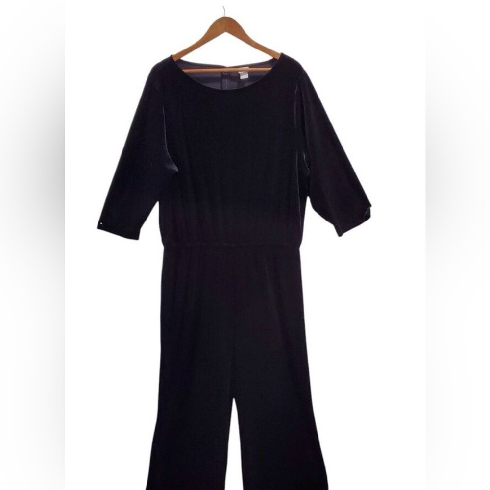 NWOT CHICO'S Traveler Elegant Navy Blue Velvet Top and Pants Set Size 3